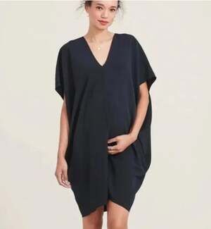 Hatch The Nursing Slouch Dress Maternity Blue One Size Petite